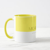 Modern Lemon Yellow Custom monogram Name and Job Mok (Links)