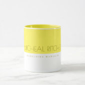 Modern Lemon Yellow Custom monogram Name and Job Mok (Midden)