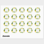 Modern Lemon Yellow Monogram Wedding Envelope Seal Ronde Sticker (Vel)