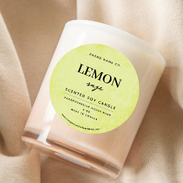 Modern Lemon Yellow Rustic Ronde Sticker