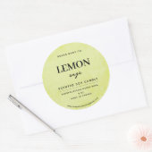 Modern Lemon Yellow Rustic Ronde Sticker (Envelop)