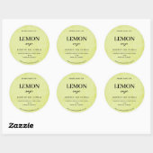 Modern Lemon Yellow Rustic Ronde Sticker (Vel)