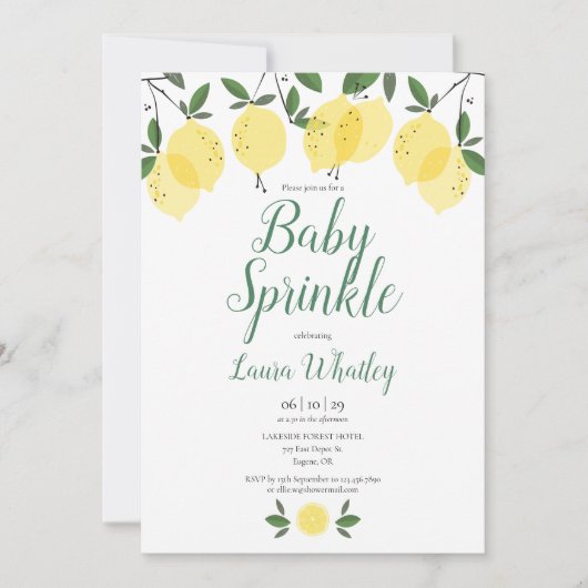Modern Lemons Baby Sprinkle Kaart (Voorkant)