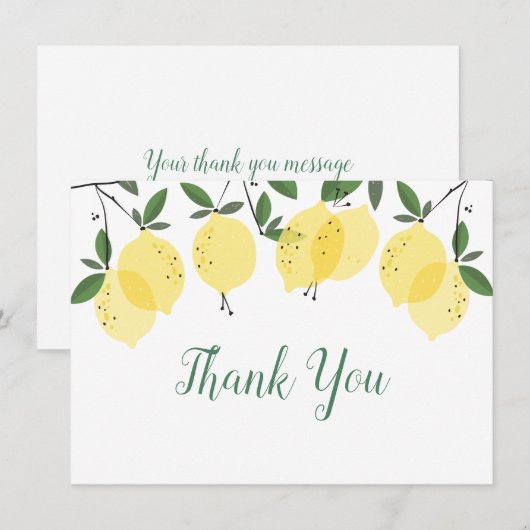 Modern Lemons Bedankkaart (Voorkant / Achterkant)