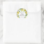 Modern Lemons Boho Summer Baby shower Ronde Sticker (Tas)