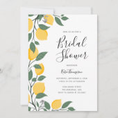 Modern Lemons en Leaves Calligraphy Vrijgezellenfe Kaart (Voorkant)