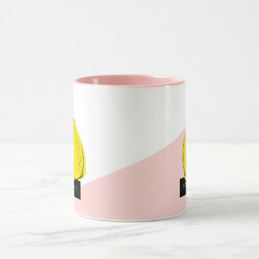 Modern Lemons Roze & Witte Blokken Mok (Midden)