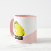 Modern Lemons Roze & Witte Blokken Mok (Voorkant links)