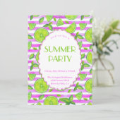 Modern Lemons Summer Party Invitation Kaart (Staand voorkant)