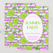 Modern Lemons Summer Party Invitation Kaart (Voorkant / Achterkant)