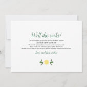 Modern Lemons Vrijgezellenfeest Verandering van pl Kaart (Achterkant)