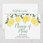 Modern Lemons Vrijgezellenfeest Verandering van pl Kaart (Voorkant / Achterkant)