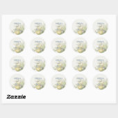 Modern Lemons Waterverf Bruiloft Ronde Sticker (Vel)