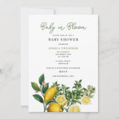 Modern Lemons Yellow Baby in Bloom Baby shower Kaart (Voorkant)