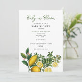 Modern Lemons Yellow Baby in Bloom Baby shower Kaart (Staand voorkant)