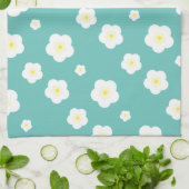 Modern lente aqua verloop geel bloemmotief theedoek (Gevouwen)