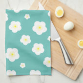 Modern lente aqua verloop geel bloemmotief theedoek (Quarter Fold)