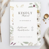 Modern, lente bruiloft RSVP kaartje