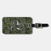 Modern Leo Zodiac Sign on Green Digital Camo Bagagelabel (Voorkant horizontaal)