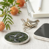 Modern Leo Zodiac Sign on Green Digital Camo Sleutelhanger (Zijkant)
