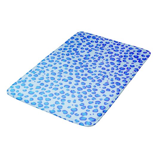 Modern leopard Animal Print Pattern Blue Paars Badmat (Gekanteld)