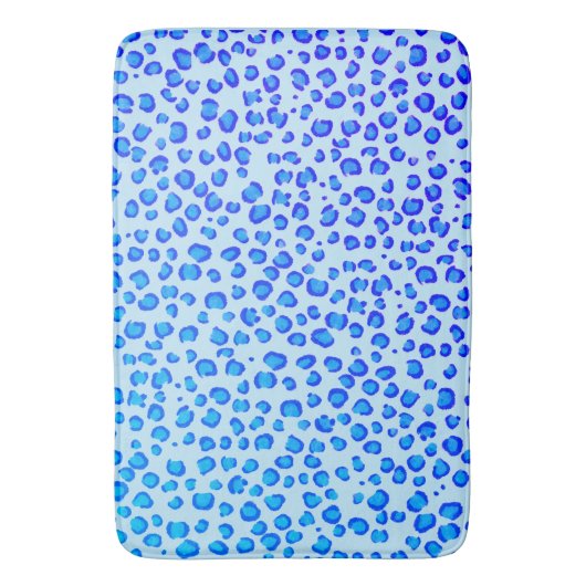 Modern leopard Animal Print Pattern Blue Paars Badmat (Voorkant Verticaal)