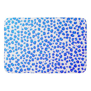 Modern leopard Animal Print Pattern Blue Paars Badmat