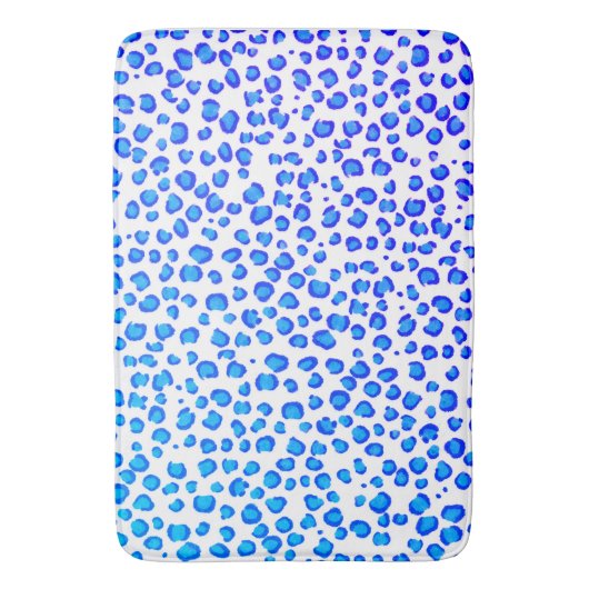 Modern leopard Animal Print Pattern Blue Paars Badmat (Voorkant Verticaal)