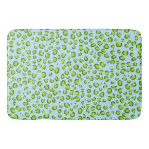 Modern leopard Animal Print Pattern Green Blue Badmat