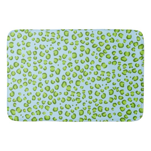 Modern leopard Animal Print Pattern Green Blue Badmat (Voorkant)