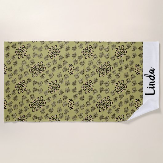 modern leopard animal print strandlaken (Voorkant)