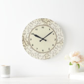 Modern Leopard Cheetah Print Chic Tan Brown Grote Klok (Huis)