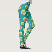 Modern leopard Cheetah tijger veest blauwe poot Leggings (Rechts)