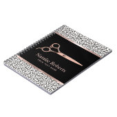 Modern Leopard Hair Stylist Roos Gold Scissor Notitieboek (Linkerzijde)