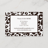 Modern Leopard Pattern Elegant Visitekaartje (Achterkant)