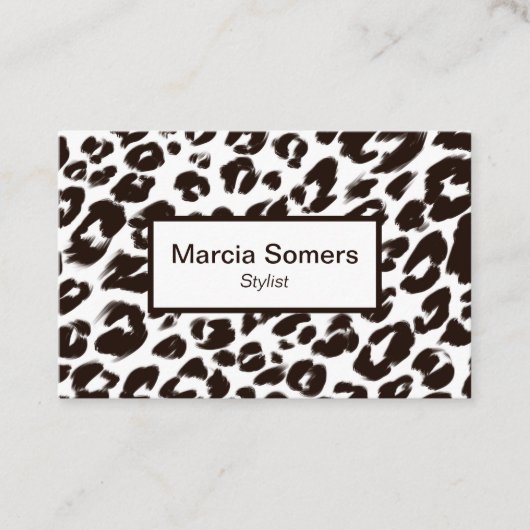 Modern Leopard Pattern Elegant Visitekaartje (Voorkant)