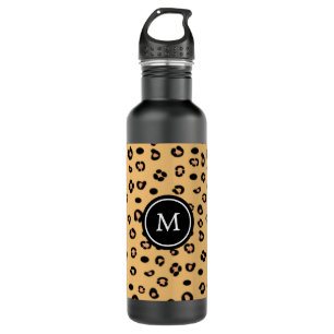 Modern Leopard Pattern en Monogram Waterfles