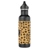 Modern Leopard Pattern en Monogram Waterfles (Rechts)