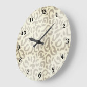 Modern Leopard Print Chic Khaki Brown Cheetah Grote Klok (Hoek)