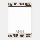 Modern Leopard Print Dubbele Rand Drie Initiaal Post-it® Notes (Voorkant)