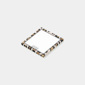 Modern Leopard Print Dubbele Rand Drie Initiaal Post-it® Notes (Schuin)