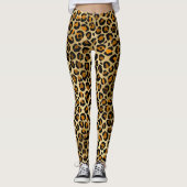 Modern Leopard Print Gold Leggings (Voorkant)