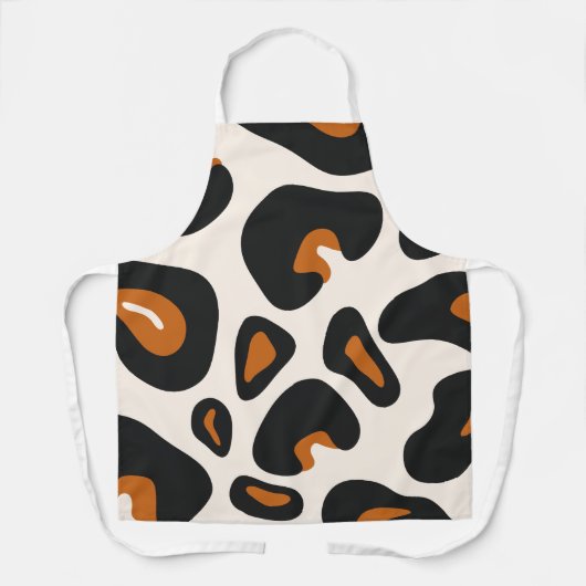 Modern Leopard Print Schort - Chic Keuken Stijl (Voorkant)