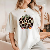 Modern Leopard Pumpkin Retro Schattigee Halloween  T-shirt