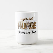 Modern Leopard Skin Brown Geregistreerde Verpleegk Koffiemok (Center)