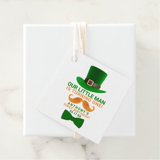 Modern Leprechaun St. Patrick's Any Age Birthday Bedankjes Labels (In situ)
