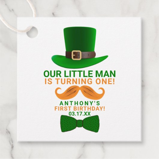 Modern Leprechaun St. Patrick's Any Age Birthday Bedankjes Labels (Voorkant)