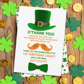 Modern Leprechaun St. Patrick's Any Age Birthday Bedankkaart