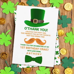 Modern Leprechaun St. Patrick's Any Age Birthday Bedankkaart