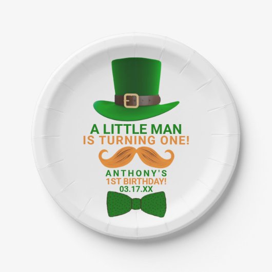 Modern Leprechaun St. Patrick's Any Age Birthday Papieren Bordje (Voorkant)